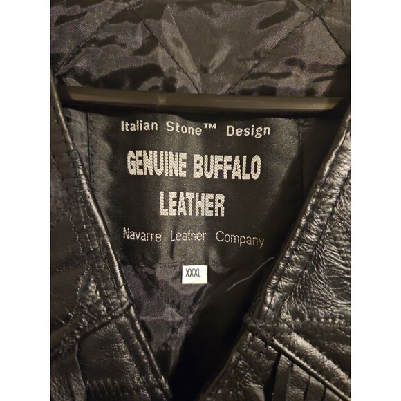 NWT GIOVANNI NAVARRE Genuine Leather Vest Size XXXL 3XL Black Button Up Tassels - Picture 2 of 13